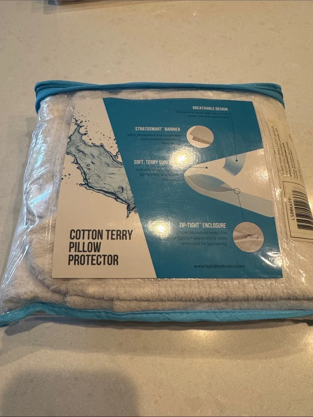 Cotton Terry Pillow Protector - White (King)